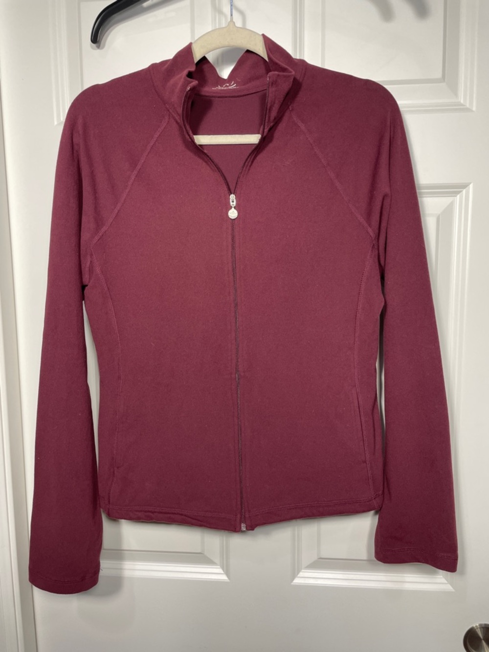 Beyond Yoga Zip Up Spacedye On The Go Mock Jacket Medium Purple Maroon Pockets